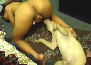 Passionate babe arching her back for a hot beast