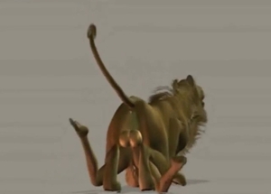Lion fucking a human in a taboo 3D animation